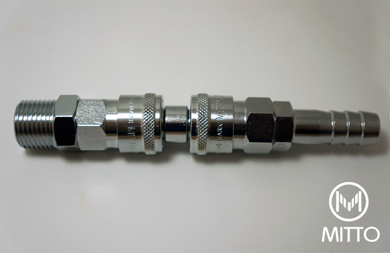 ข้อต่อลม นิเปิ้ลตัวผู้ , Quick coupler connector steel double eneded male plug รุ่นสแตนดาร์ด