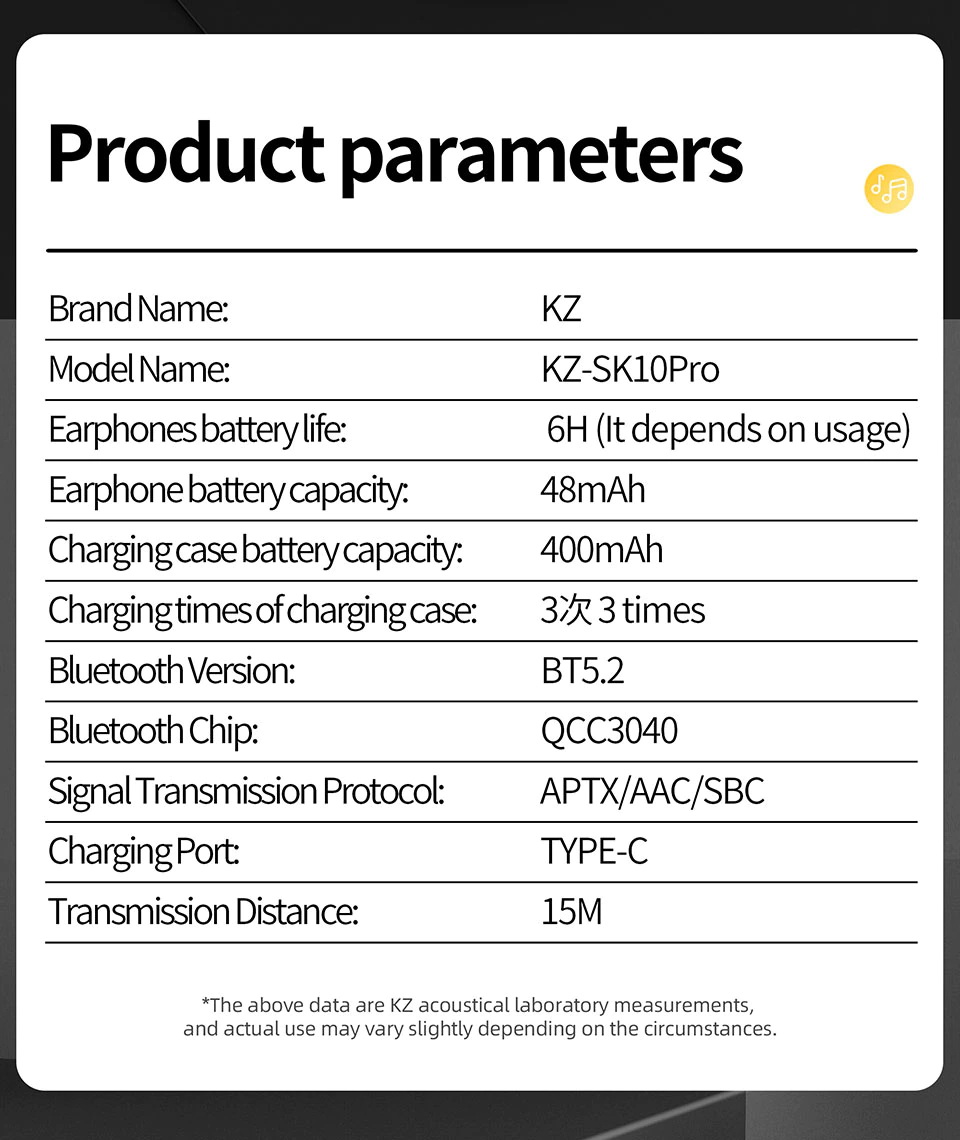 KZ SK10 PRO หูฟัง TWS 2 ไดรเวอร์ 1BA+1DD ประกันศูนย์ไทย