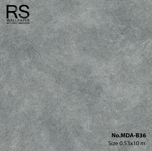 วอลเปเปอร์ลายปูนเปลือยผิวขัดมันโทนสีเทาเงิน MDA-B36
