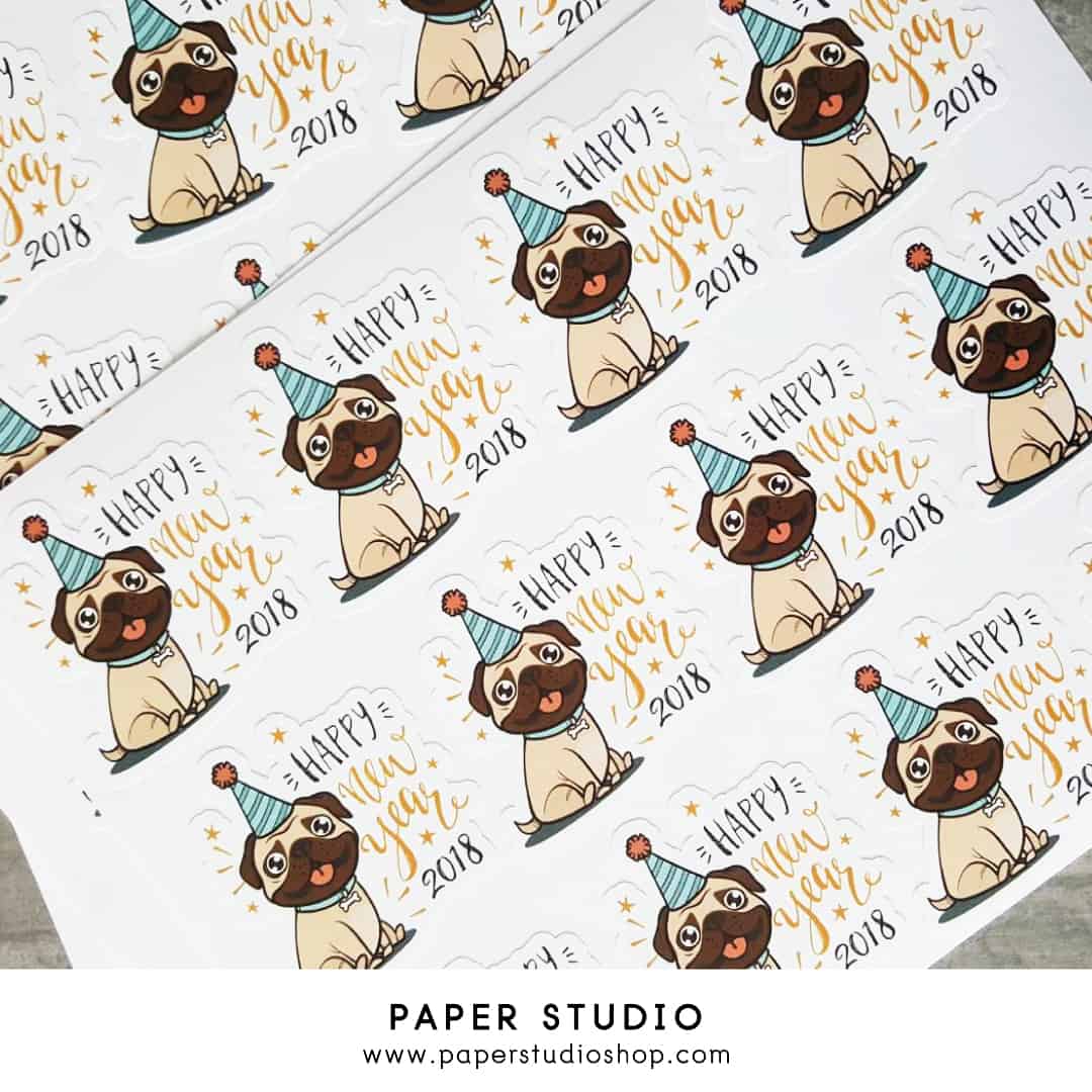 สติ๊กเกอร์ตกแต่งกล่อง ทั่วไป thank you, handmade, happynewyear