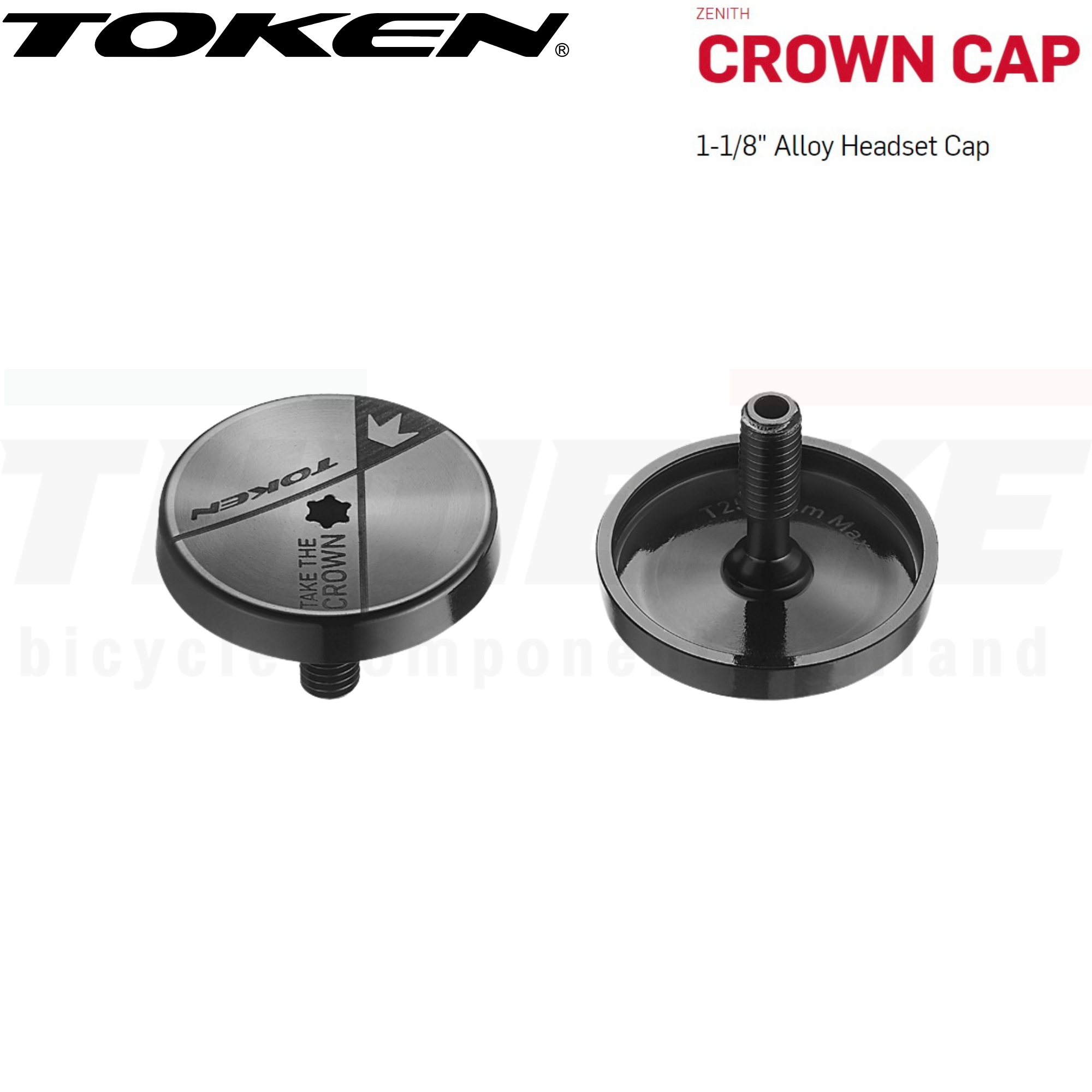 ฝาปิดถ้วยคอสเต็มจักรยานน้ำหนักเบา TOKEN Crown Cap Zenith TK297