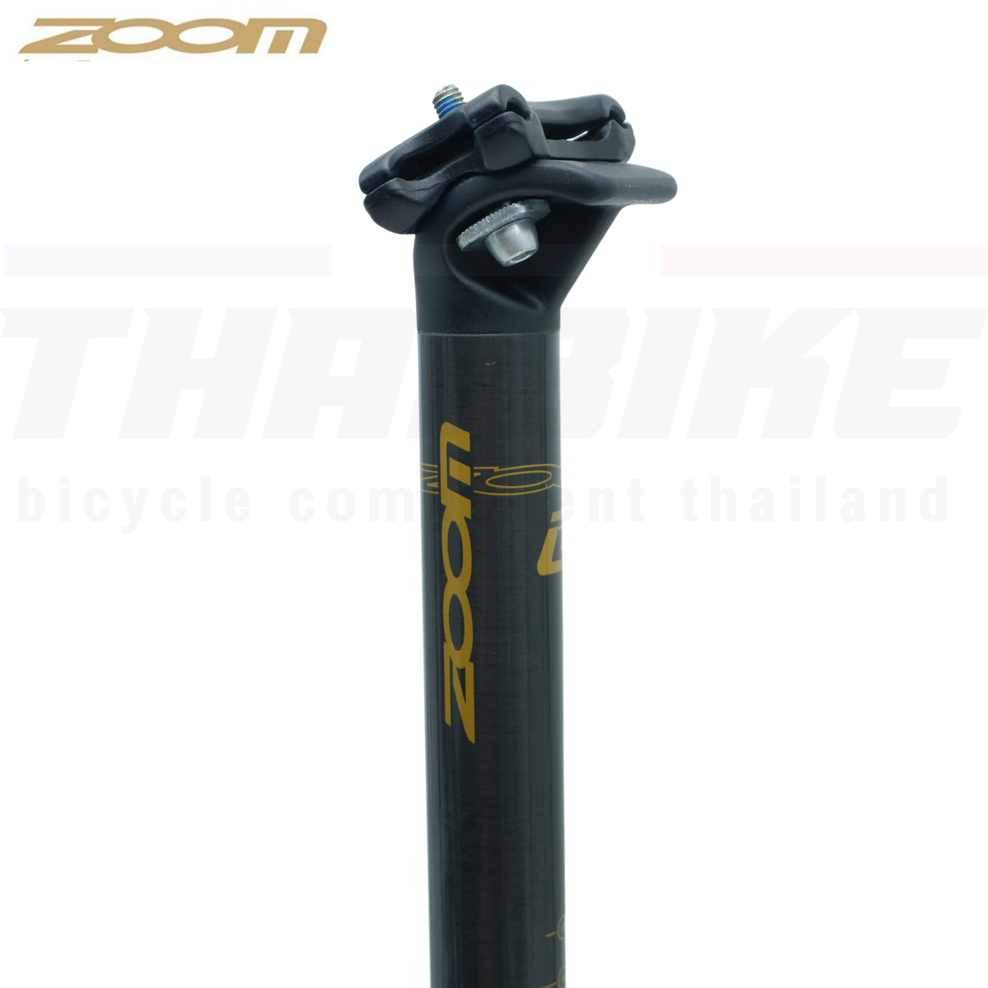 หลักอานเยื้องหลังอลูมิเนียม ZOOM ตัวเบา หลักอานอลูมิเนียมเคลือบคาร์บอน 27.2X350 มม.