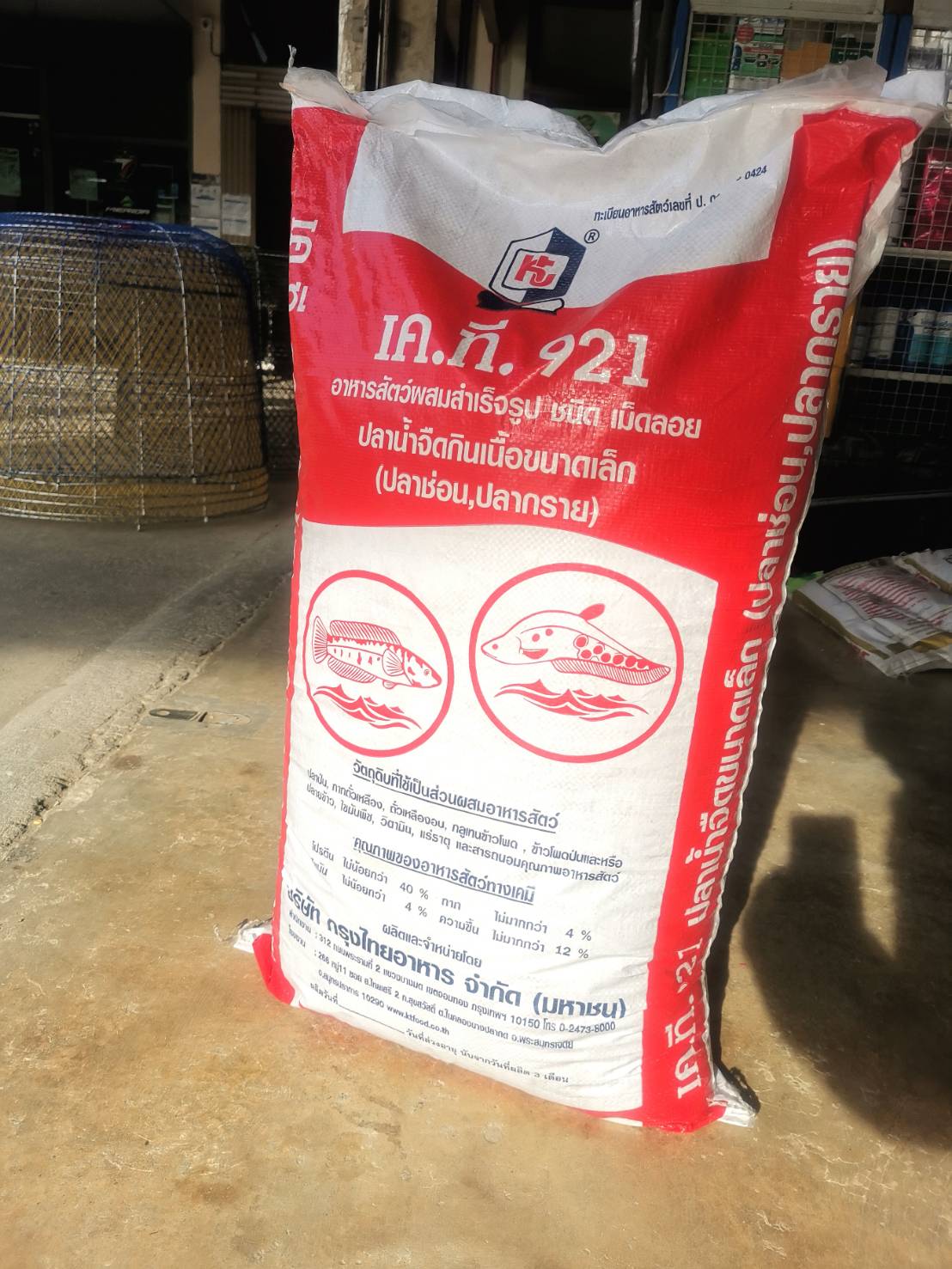 อาหารปลาช่อน ปลากรายเล็ก KT921 40 % โปรตีน (ปลาหลิม ในภาษาเหนือ)