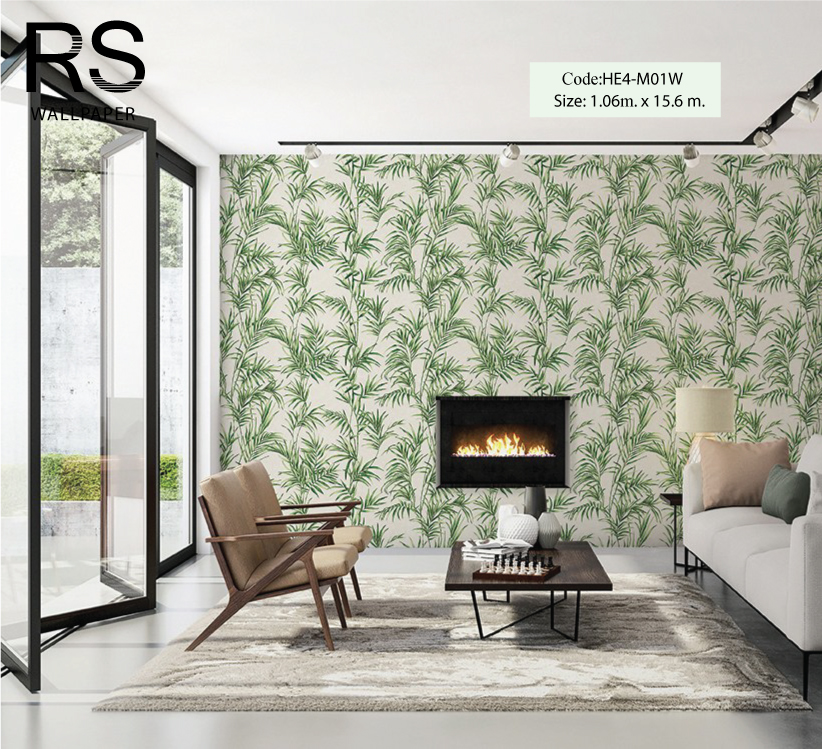 วอลเปเปอร์ ลายใบไม้ (Tropical Style) HE4-M01W