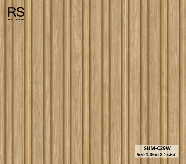 วอลเปเปอร์ ลายไม้ระแนงร่องสีทอง SUM-C29W