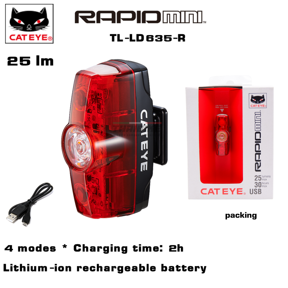 ไฟท้ายจักรยานกระพริบแคทอาย CATEYE , RAPID MINI, TLLD635R,ไฟสีแดง