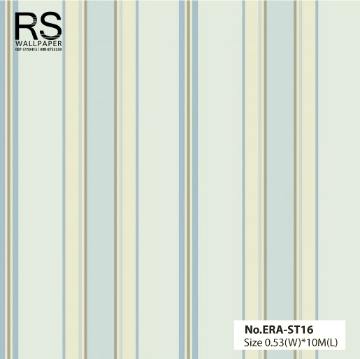 วอลเปเปอร์ ลายทาง โทนฟ้า-ครีม No.ERA-ST16