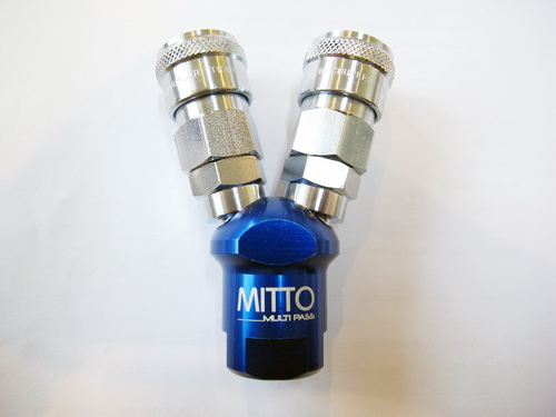 ข้อต่อลม คอปเปอร์ลม 2 ทาง , 2 Way Multi Pass รุ่น 200 V สีนำ้เงิน