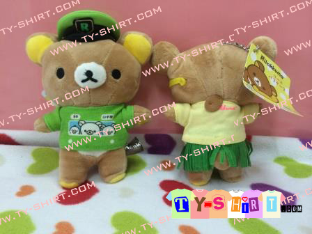ตุ๊กตาคู่ ขนาด 5X6นิ้ว มีจุกติดรถ \รีลัคคุมะ ฮาวาย