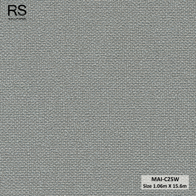 วอลเปเปอร์ลายผ้า สีเทาเข้ม MAI-C25W