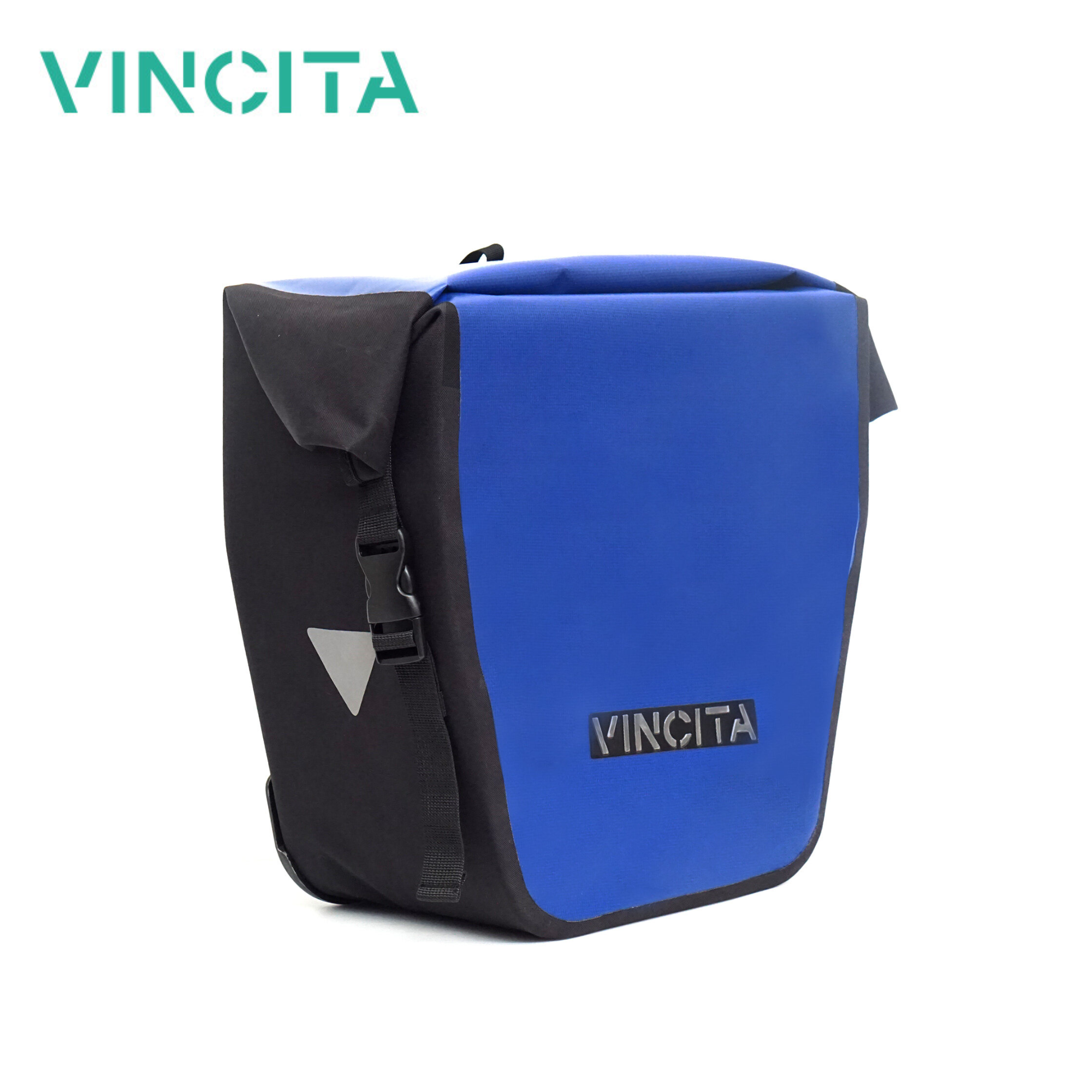 VINCITA B060WP — กระเป๋าจักรยานแพนเนียร์เดี่ยวฝาม้วน (คู่หลัง, 2 ใบ)