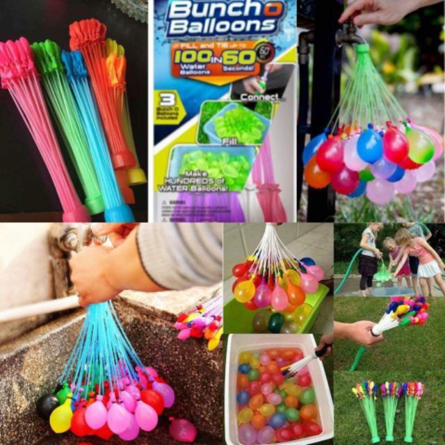 ลูกโป่งน้ำ 111 ลูก ลูกโป่งพร้อมแท่งใส่น้ำ ครบชุด