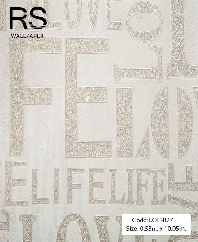 วอลเปเปอร์ลายตัวหนังสือพื้นสีขาว LOF-B27