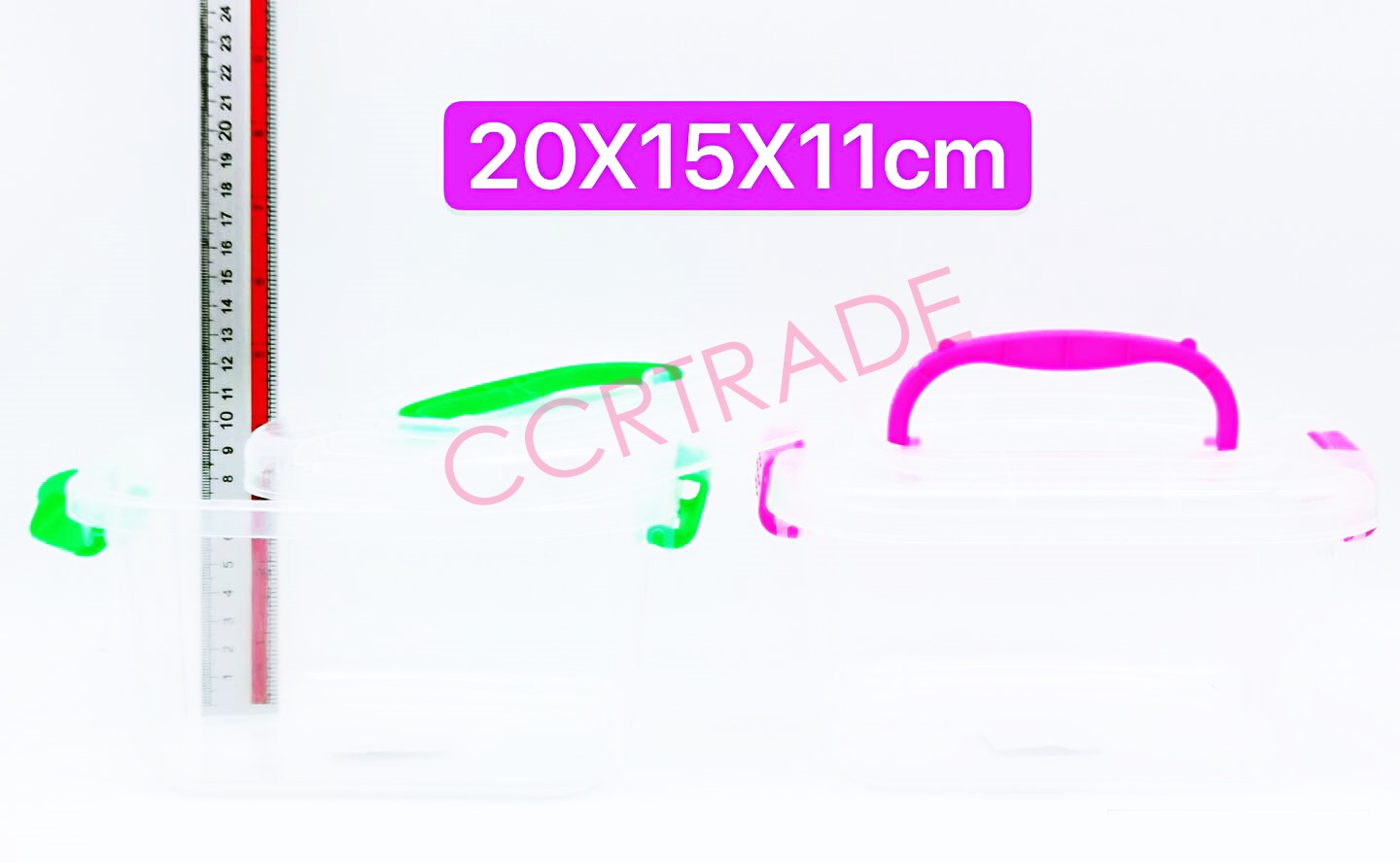 กล่องอเนกประสงค์สีใส หูหิ้ว 15x20 ซม.