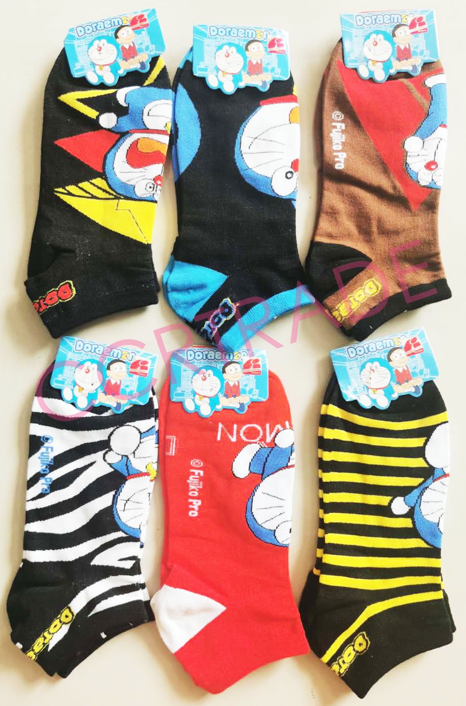 ถุงเท้าโดเรม่อนตาตุ่ม SET-3(ลิขสิทธิ์แท้) Free size(ลายเปลี่ยนไปเรื่อยๆ)