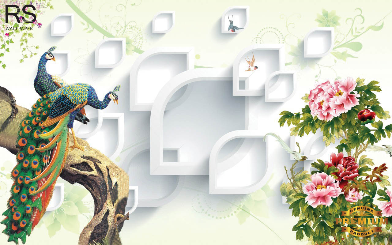 วอลเปเปอร์ ภาพฮวงจุ้ย นกยูง J-PREMIUM(สั่งผลิต)