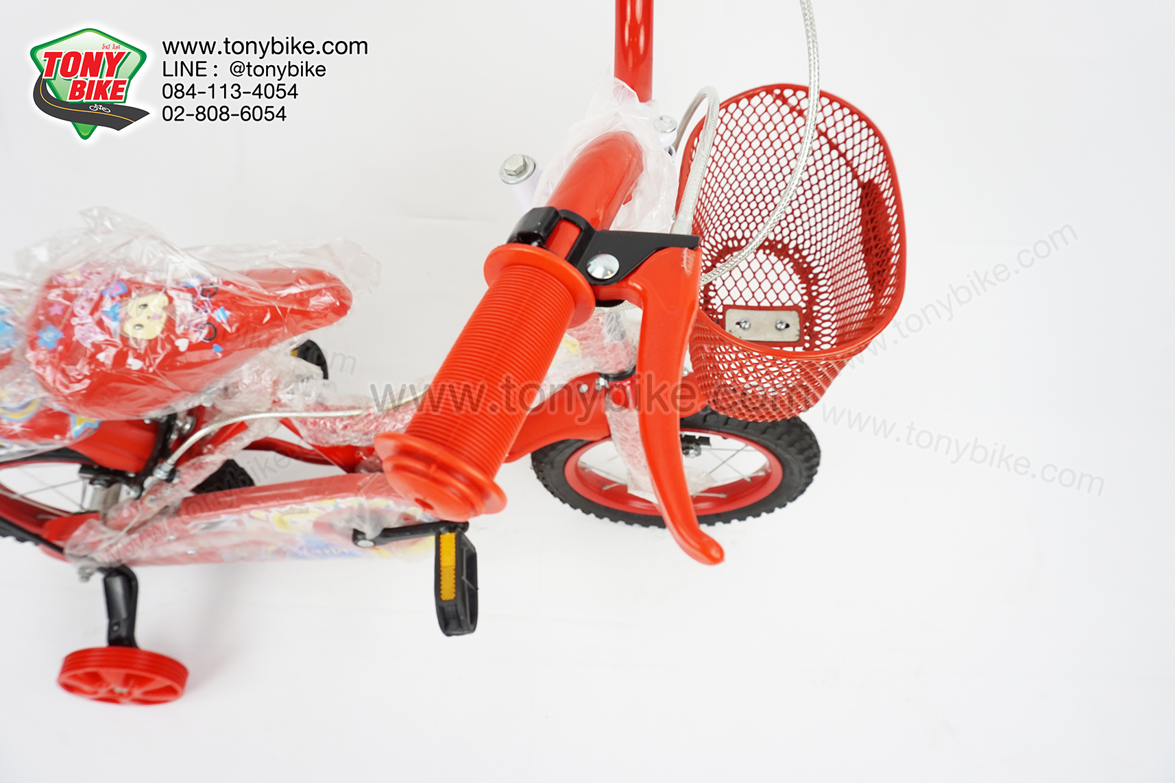 จักรยานเด็ก ล้อ 12 นิ้ว แฮนด์สูง สีแดง