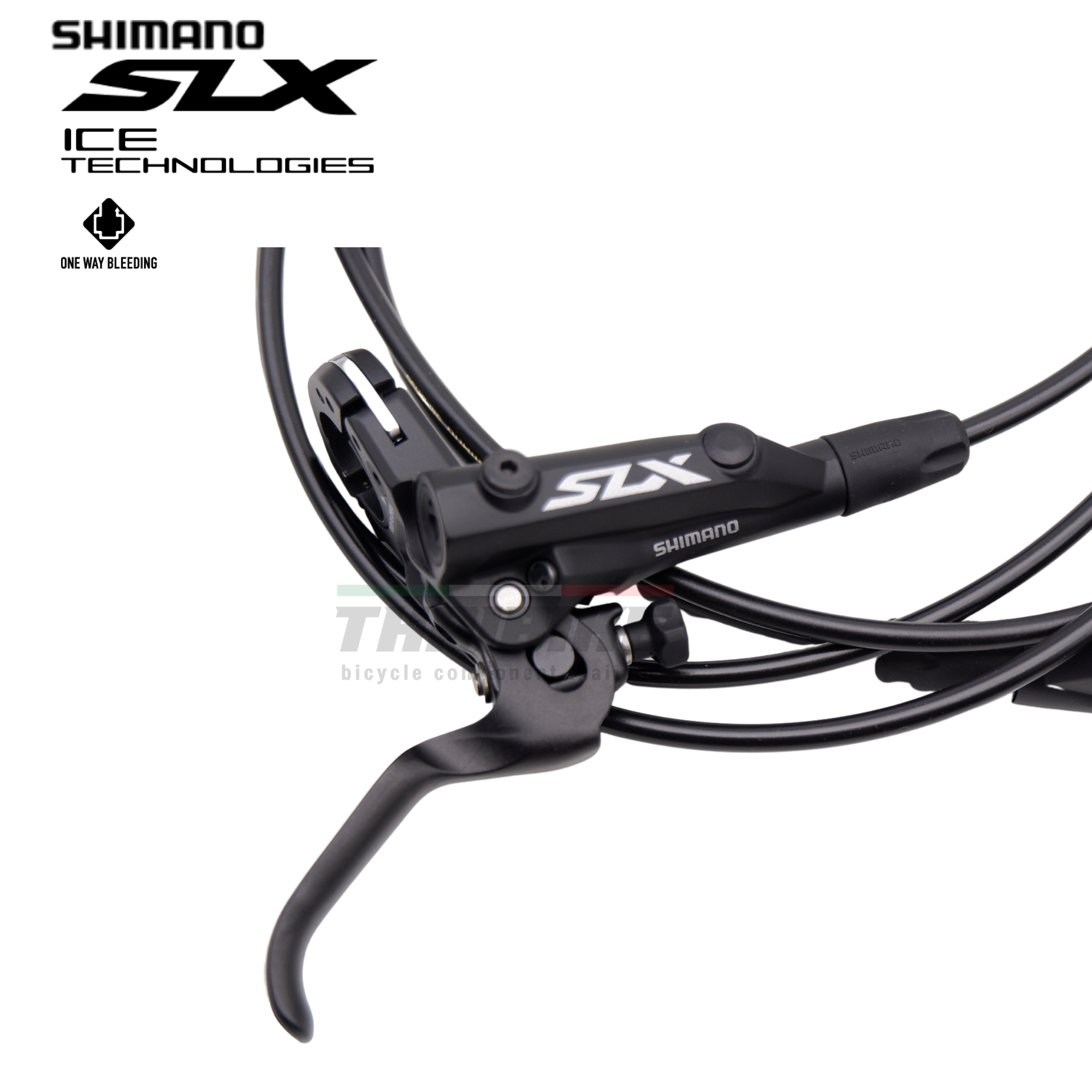 ชุดดิสเบรค SHIMANO SLX หน้า+หลัง ประกอบเสร็จ BL/BRM7000 W/FIN, แผ่นเบรคมีคลีบ, สายยาว 750/1300MM