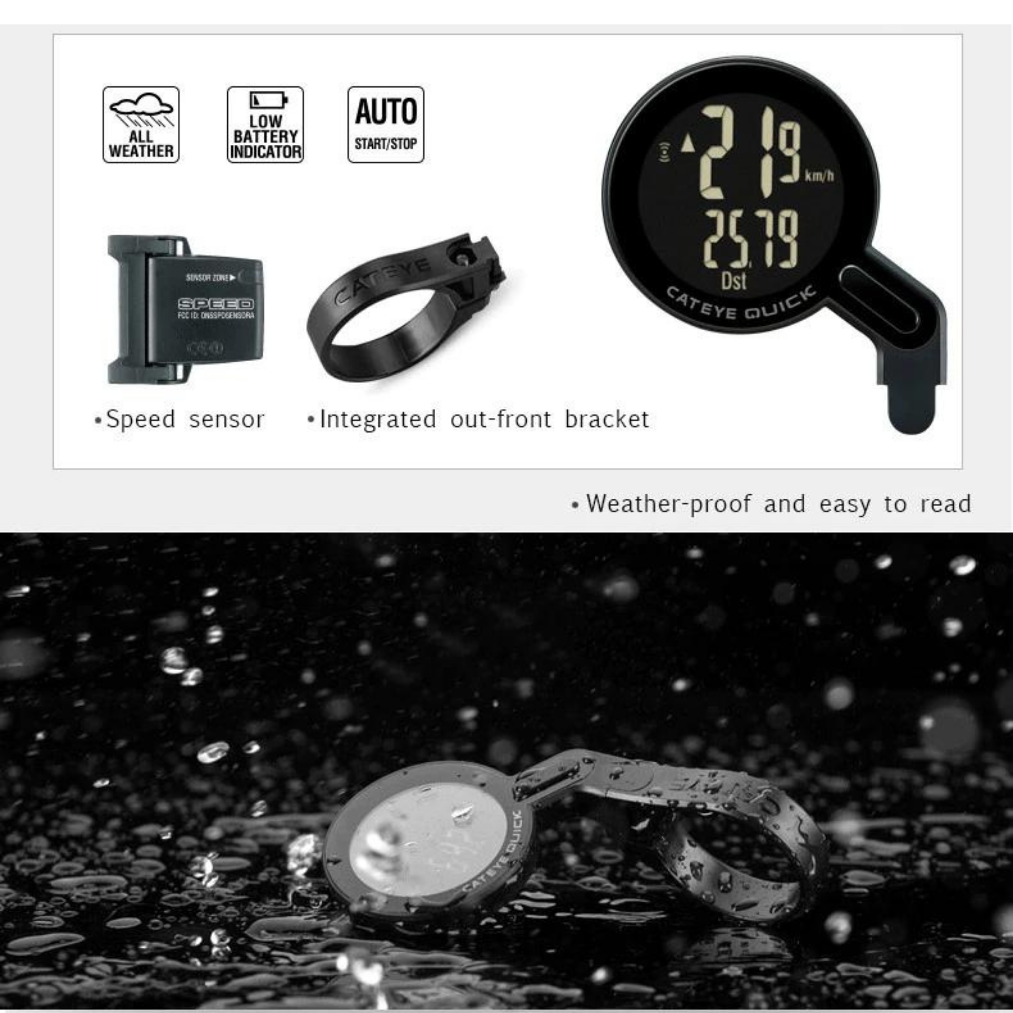 ของแท้ศูนย์ไทย ไมล์จักรยานแบบไร้สาย Cateye Quick RS100w เสือหมอบ เสือภูเขา