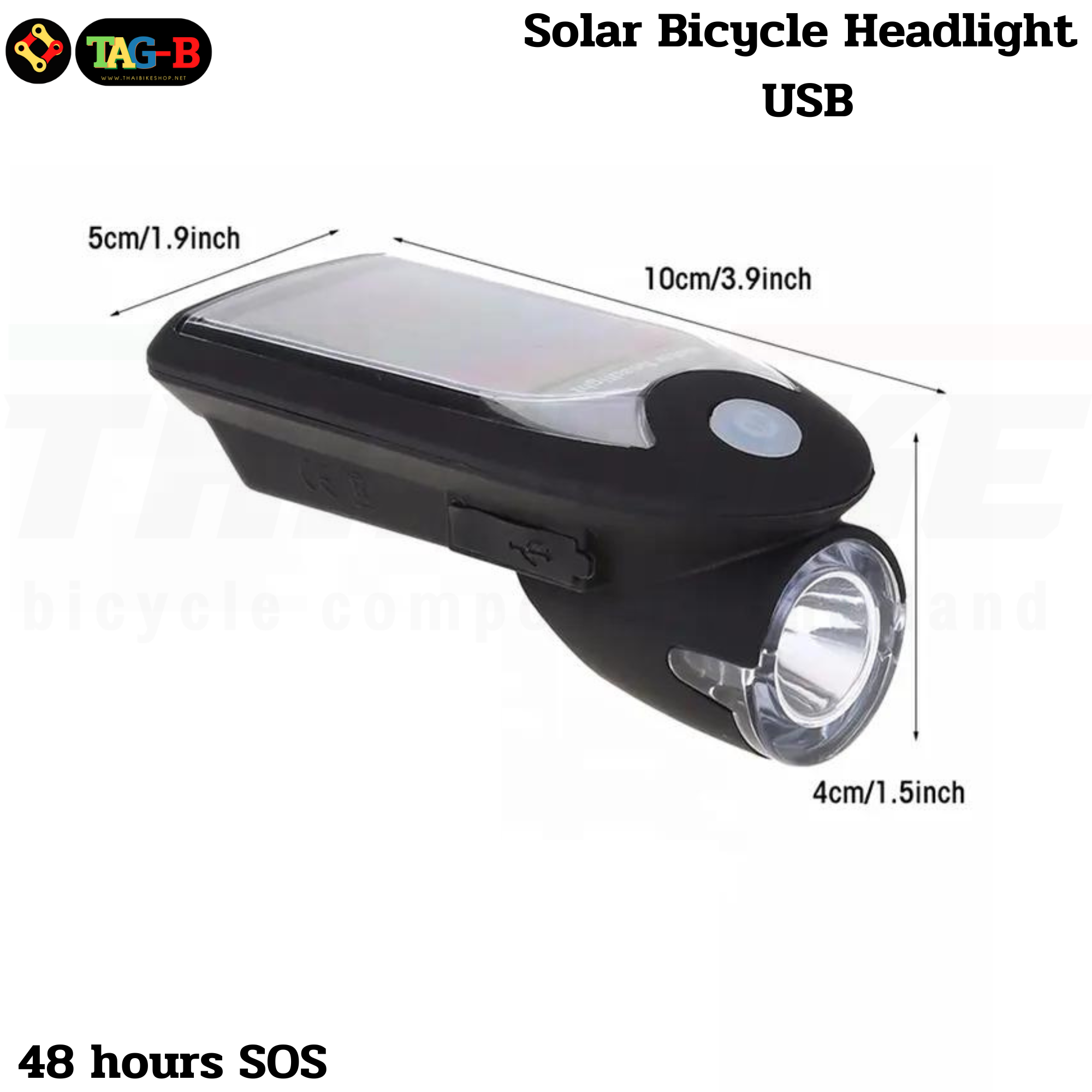 ไฟหน้าจักรยานแบบชาร์จ SOLARCELL LIGHT 240 lumens