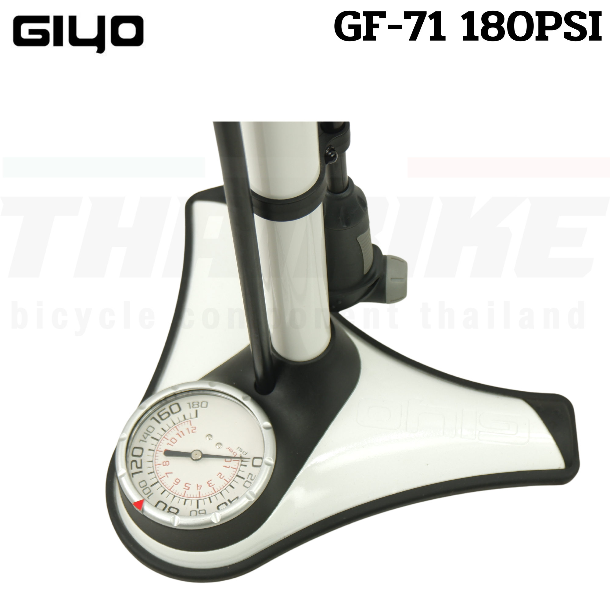 สูบจักรยานตั้งพื้น มอเตอร์ไซต์ GIYO GF-71HP แรงดัน 260PSI/GF-71 180PSI