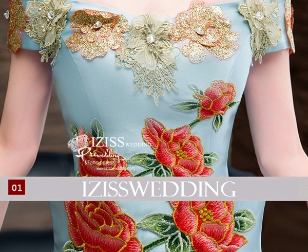 PW514 - **พร้อมส่งสีแดง สีฟ้าและทองค่ะ** ชุดกี่เพ้าสีแดง ชุดคู่ถ่ายพรีเวดดิ้ง (prewedding dress) & ชุดแต่งงานแฟนซี (Fancy wedding dress)ชายหญิง "ธีมสีแดง"