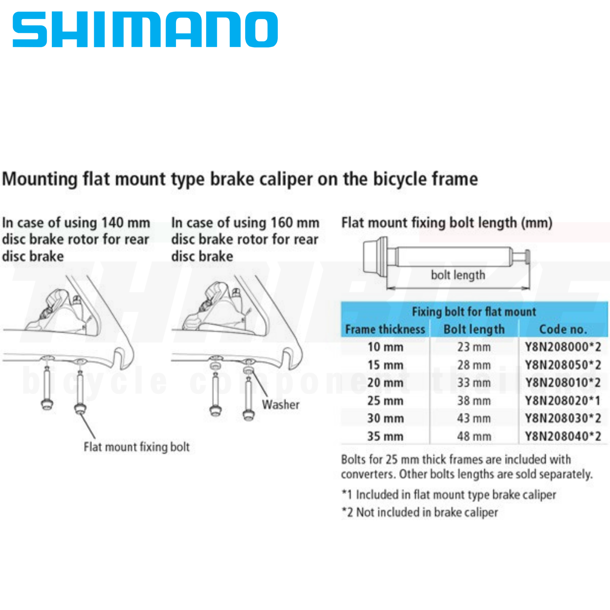 น๊อตยึดปั๊มป์เบรคจักรยาน SHIMANO สำหรับเบรค FLAT MOUNT