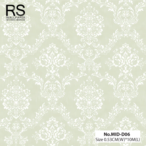 วอลเปเปอร์ ลายหลุยส์สีขาวพื้นสีเทา No.MID-D06