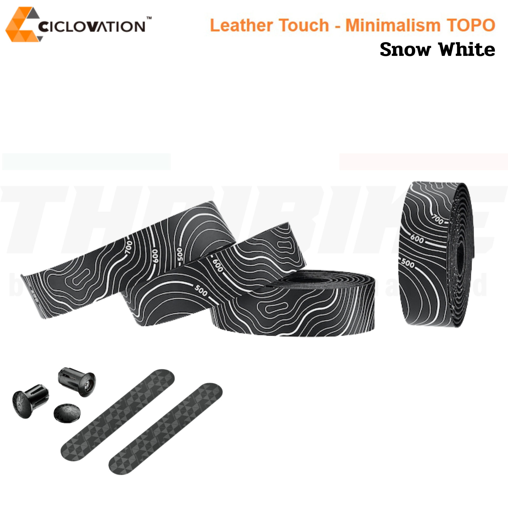 ผ้าพันแฮนด์จักรยานเสือหมอบ CICLOVATION Leather Touch - Minimalism TOPO