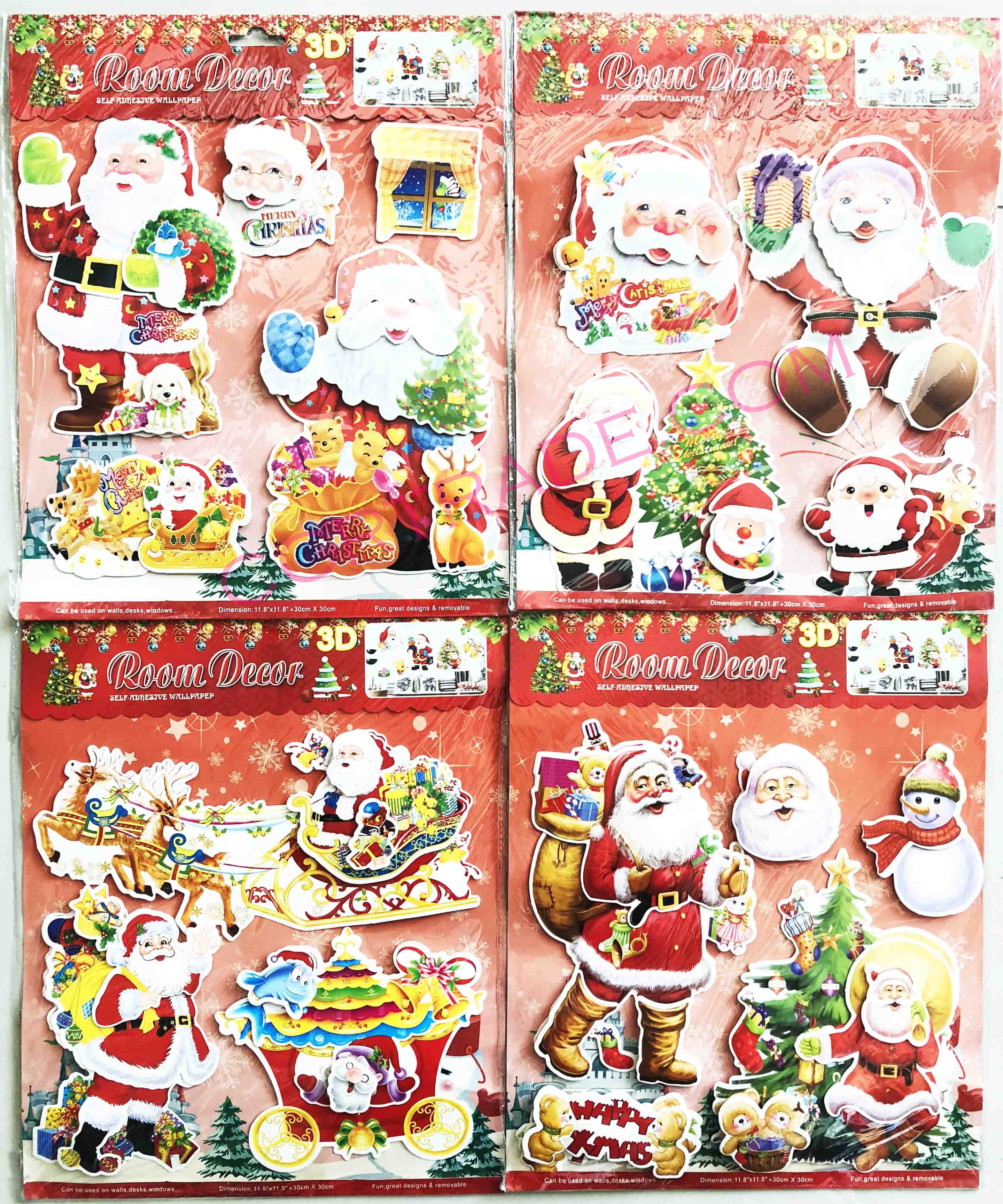 สติ๊กเกอร์ 3 มิติจัมโบ้ ลายซานต้า 30x37 ซม.