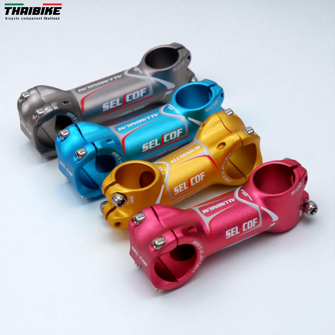 สเต็มจักรยาน SELCOF K043 ±10° 7071 อลูมิเนียม คอแฮนด์ 25.4/31.8 มม. น้ำหนักเบา แข็งแรง งานไต้หวัน