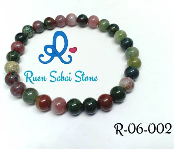 กำไลหิน หยก 5 สี หินนำโชคเสริมมงคลง ขนาด 6 มม. เกรด A+
