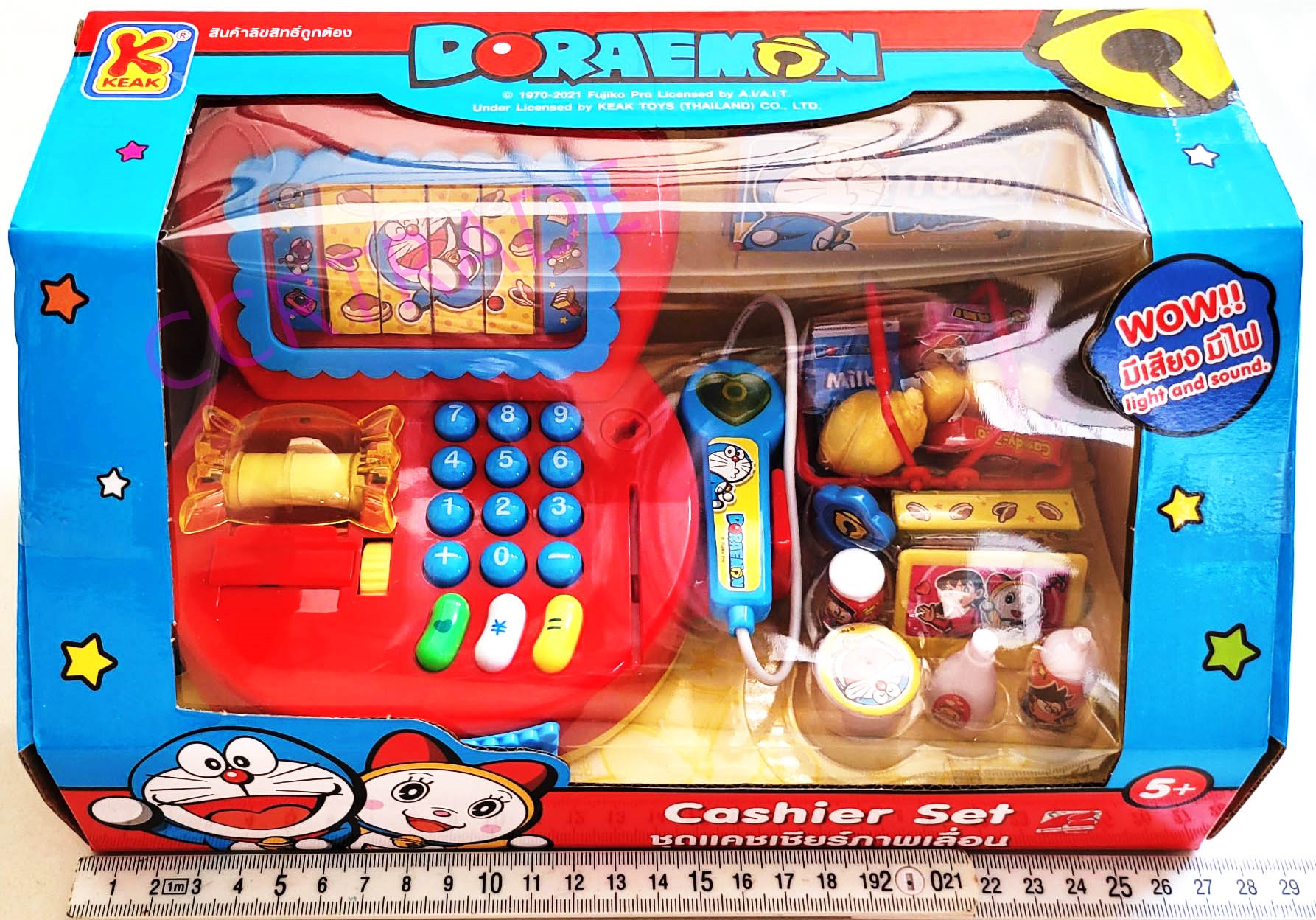 ชุดแคชเชียร์โดราเอม่อน มีเสียง มีไฟกล่อง 15x27 ซม.(ลิขสิทธิ์แท้)(1x3)