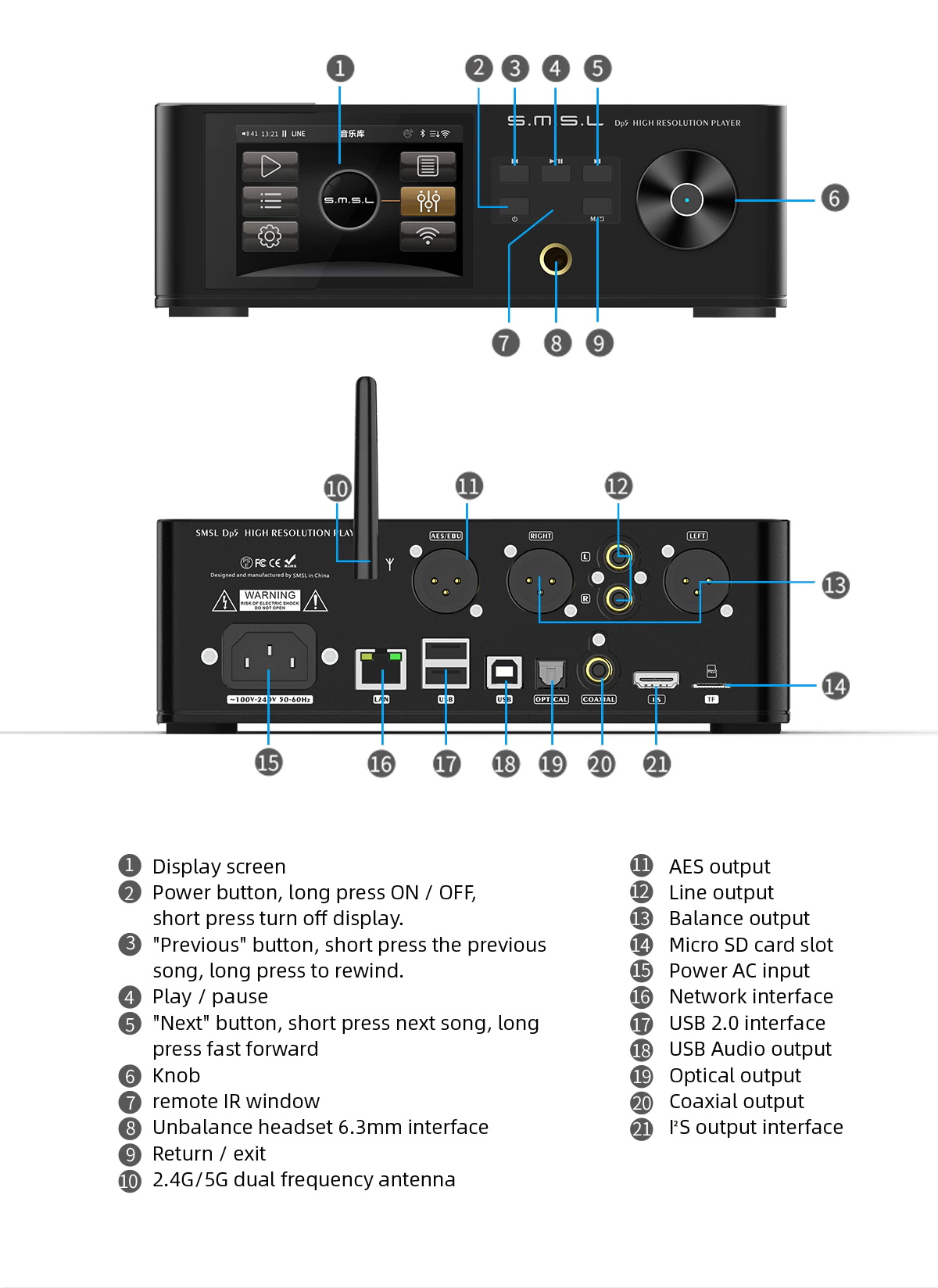 ขาย SMSL DP5 DAP ตั้งโต๊ะระดับ Hi-Res รองรับ MQA ประกันศูนย์ไทย