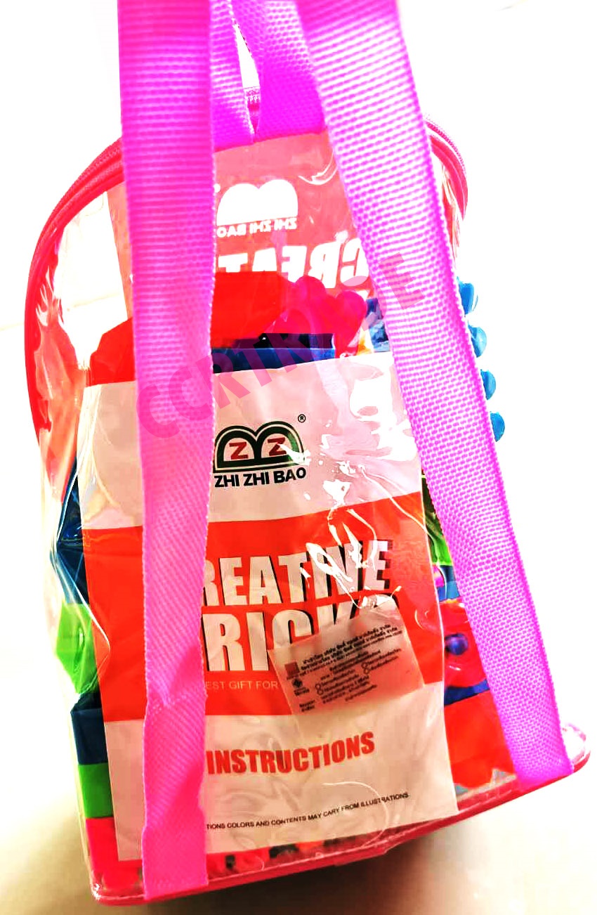 บล็อคตัวต่อสีสด 66 ชิ้น+กระเป๋า 15x22 ซม.(1x3)