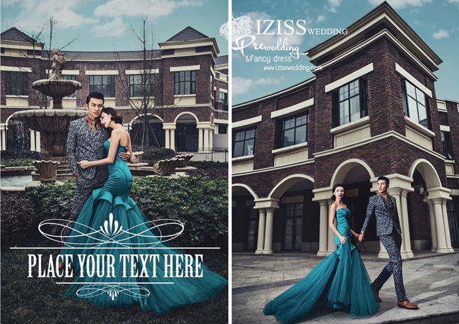 PW297- **พร้อมส่งเฉพาะชุดผู้หญิงสีฟ้าอมเขียวไม่ใช่เขียวหัวเป็ดนะคะ** ชุดคู่ถ่ายพรีเวดดิ้ง (prewedding dress) & ชุดแต่งงานแฟนซี (Fancy wedding dress)ชายหญิง "ธีมสีฟ้าอมเขียว"