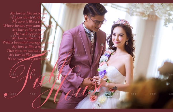 PW481-**พรีออเดอร์**ชุดแต่งงานเดรสสีขาว ชุดยกน้ำชา ชุดถ่ายพรีเวดดิ้ง (prewedding dress) & ชุดแต่งงานแฟนซี (Fancy wedding dress) "ธีมสีขาว ม่วงอมชมพู"