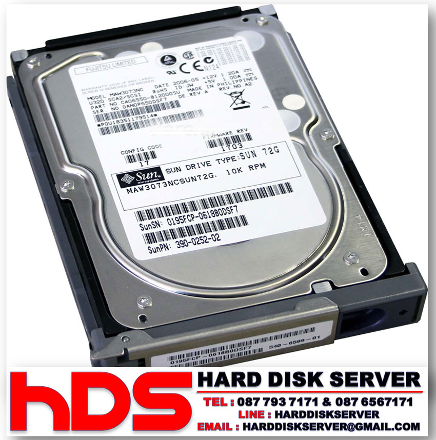 390-0266 SUN 146GB 10K ULTRA320 SCSI 3.5INC HOT-SWAP W/TRAY HDD