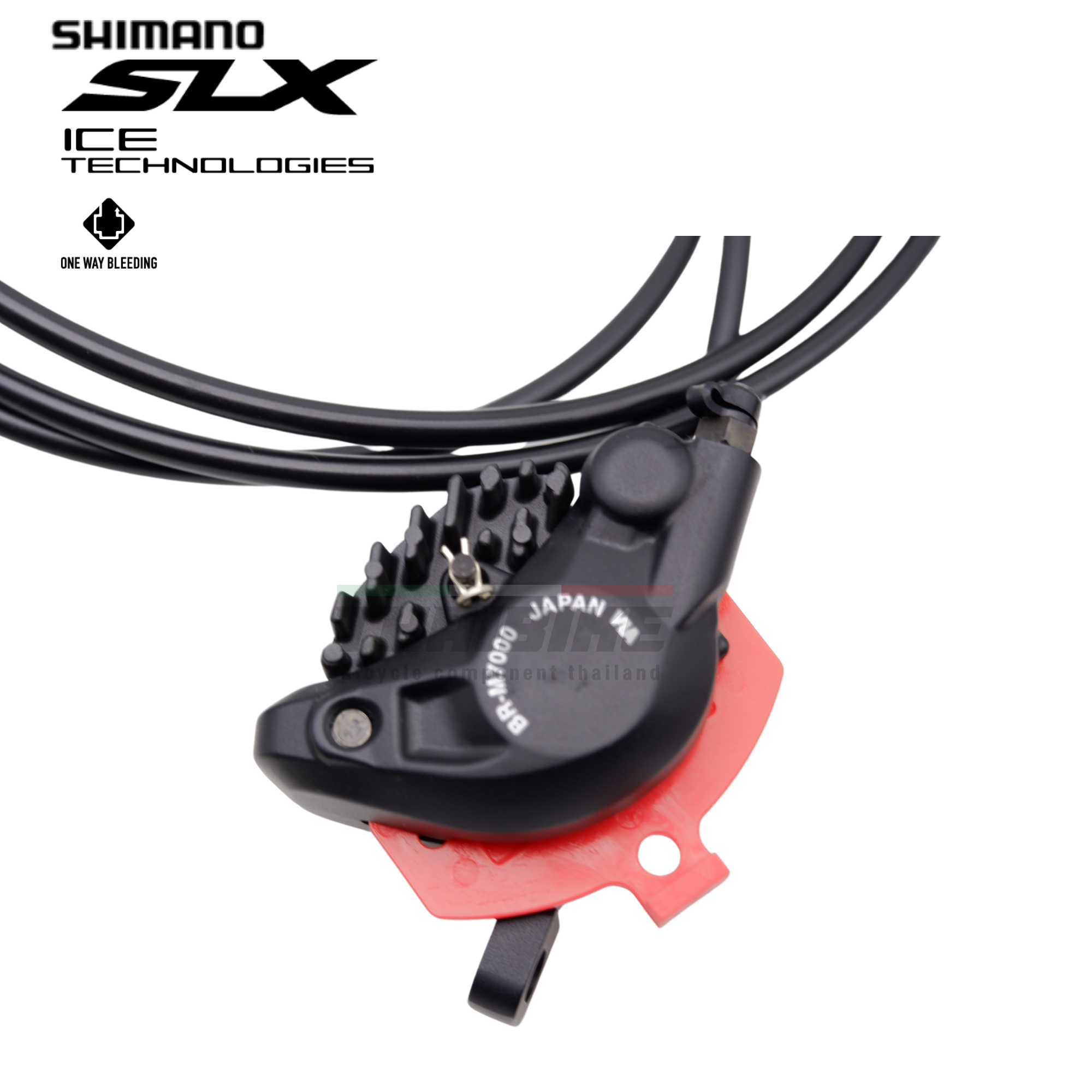 ชุดดิสเบรค SHIMANO SLX หน้า+หลัง ประกอบเสร็จ BL/BRM7000 W/FIN, แผ่นเบรคมีคลีบ, สายยาว 750/1300MM