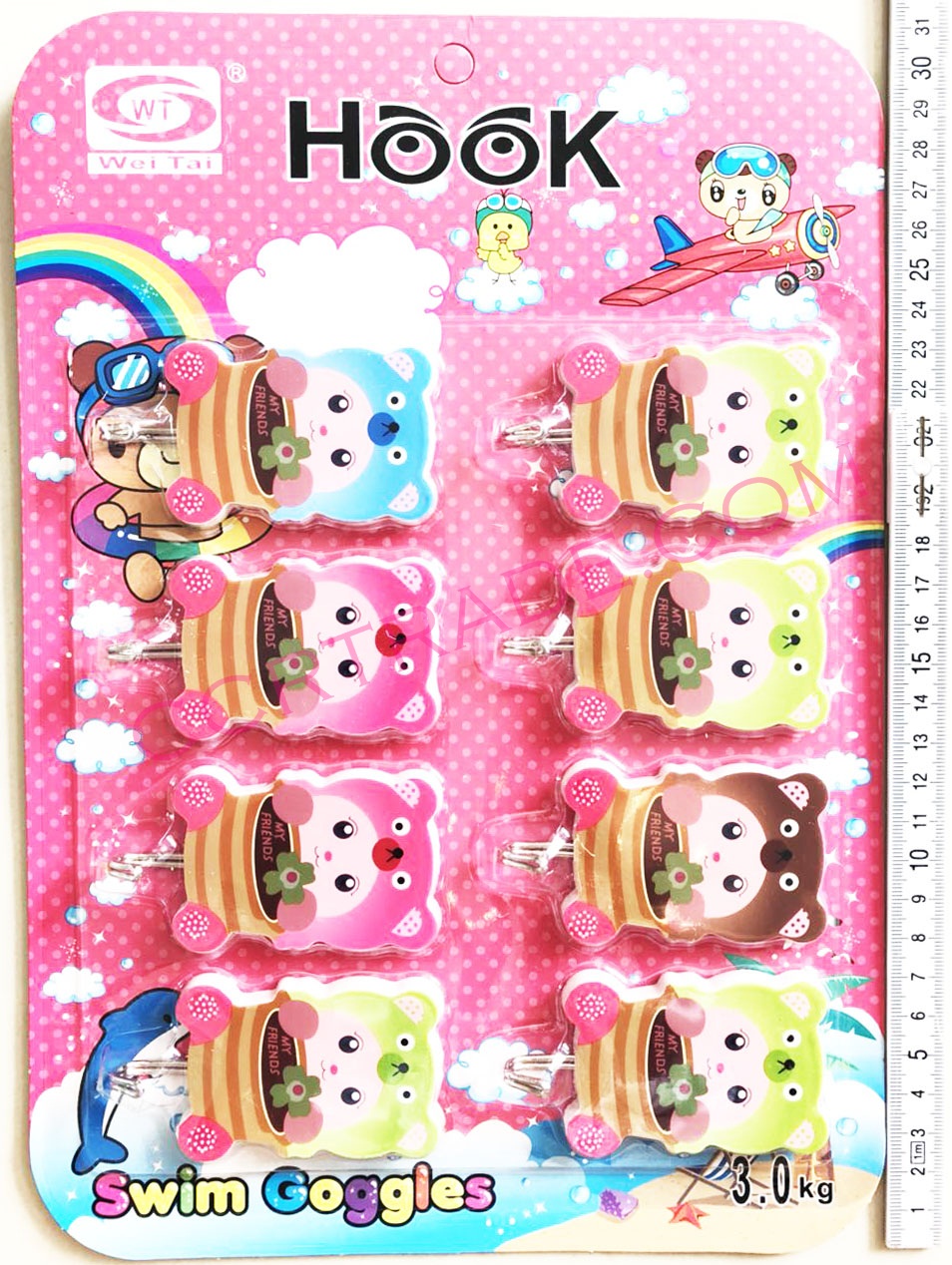 ขอแขวนการ์ตูน 8 ชิ้นแผงจัมโบ้ 31.5 ซม.