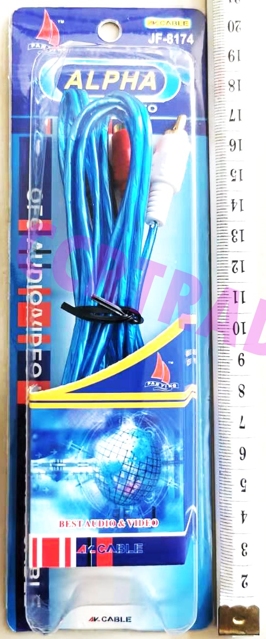 สายต่อลำโพงสีสะท้อน AUX เข้า 1 ออก 2 แผงครอบ 20.5 ซม.