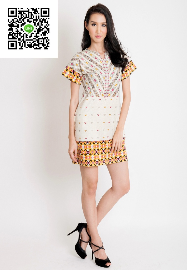 เดรสเกาหลีนำเข้า เดรสลำลองสไตน์หรู เดรสเกาหลี ชุดแซกทำงานเกาหลีน่ารักสไตน์วัยรุ่น เดรสทำงานสีครีม Encryption