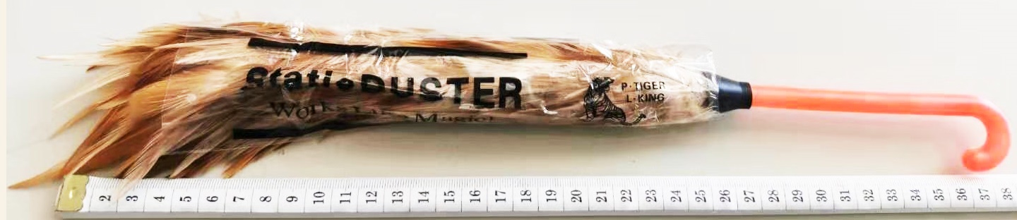 ไม้ขนไก่ ด้ามส้ม 38 ซม.(ขนไก่แท้)