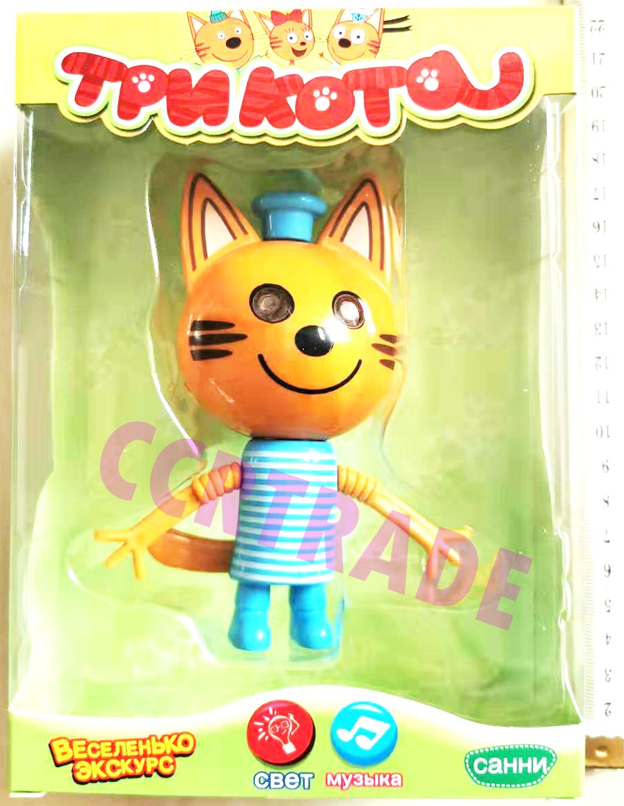 แมวฝึกภาษา มีเสียง มีไฟกล่อง 17.5 ซม.(มีถ่านในตัว)