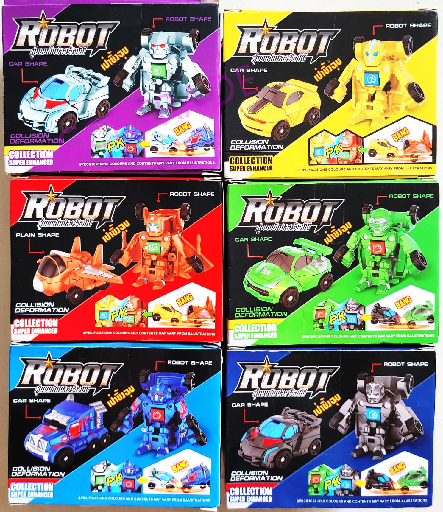 หุ่นยนต์แปลงร่าง 2 in 1 กล่อง 8.5x16 ซม.(งานห้าง)