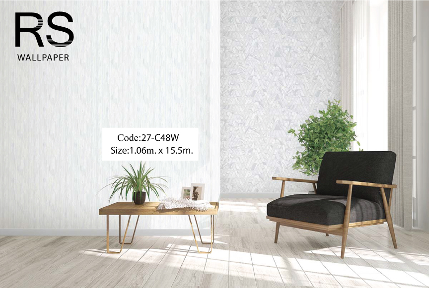 วอลเปเปอร์เทกเจอร์เป็นทางเส้นพื้นสีฟ้าอมขาว 27-C48W