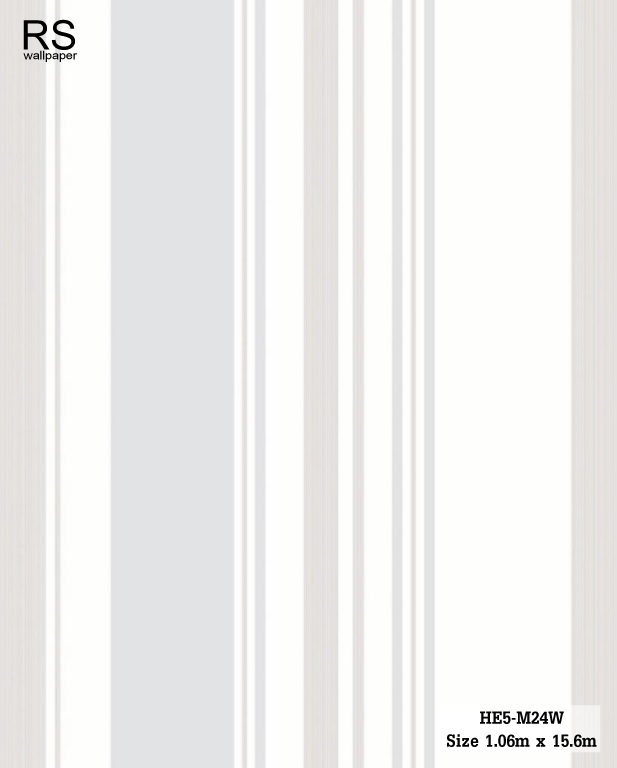 วอลเปเปอร์ลายทางสีเทาขาว HE5-M24W