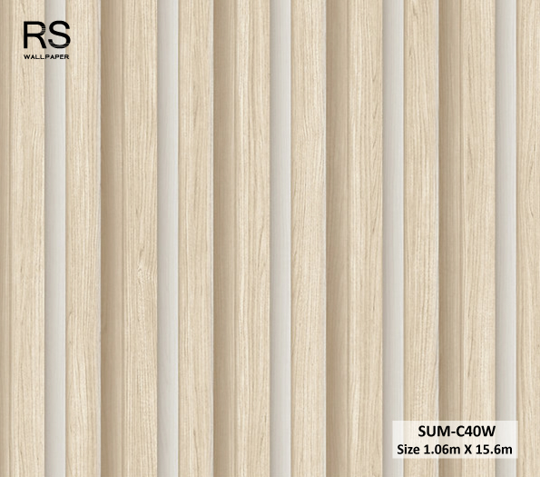 วอลเปเปอร์ ลายไม้ระแนงสีน้ำตาลปนเทา SUM-C40W