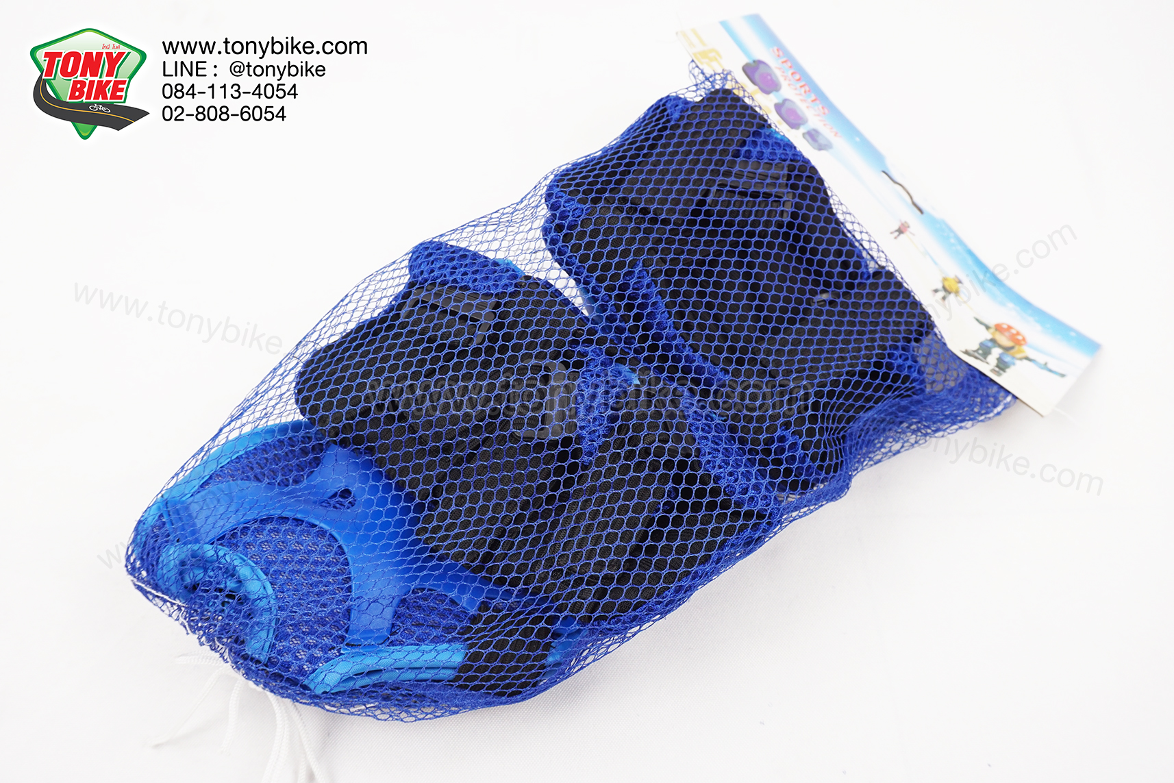 สนับเข่าเด็ก 6 ชิ้น สนับเข่า สนับศอก สนับมือ สีน้ำเงิน