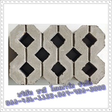 บล็อกปูหญ้า-หน้าเรียบ สีปูน